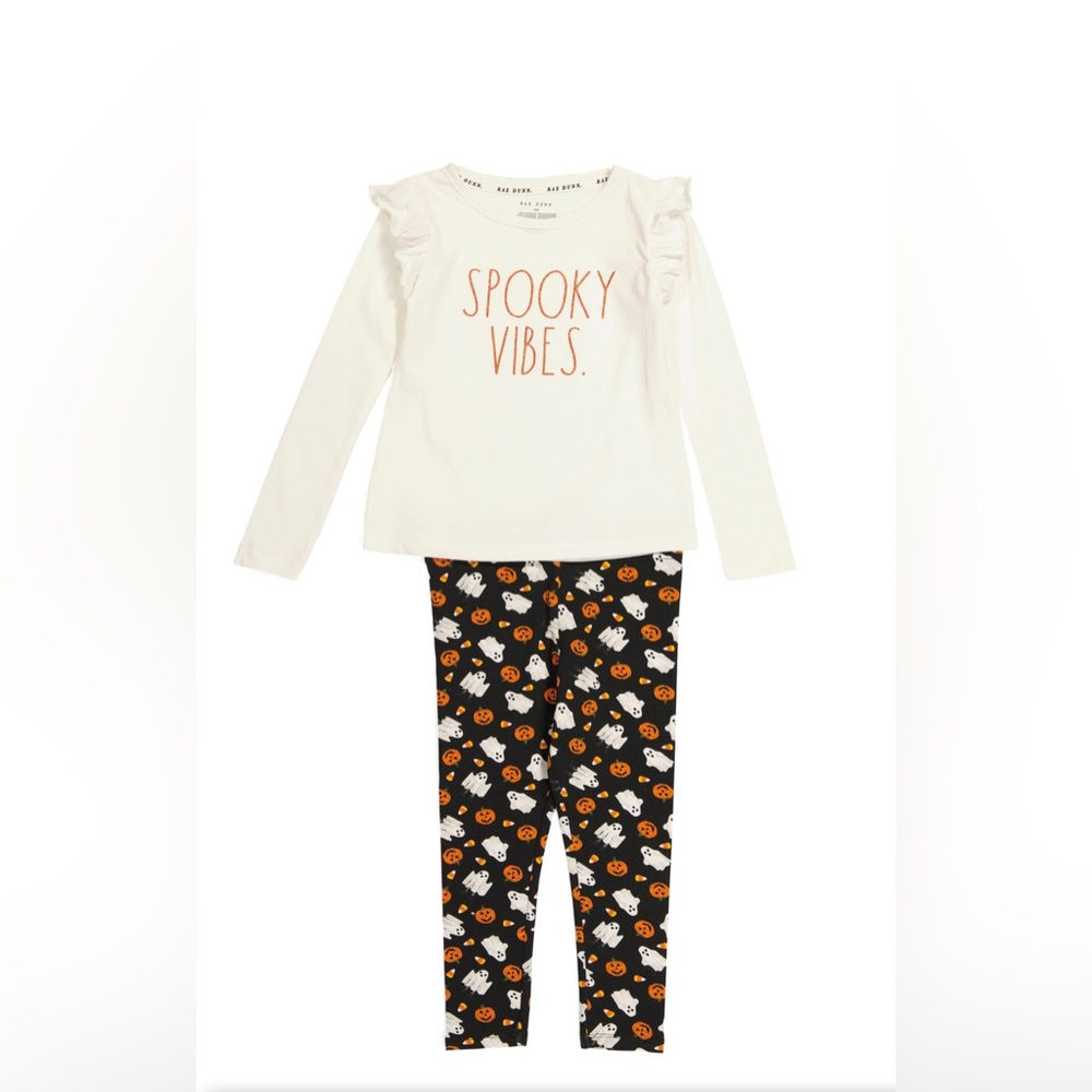 RAE DUNN Little Girls 2pc Spooky Vibes Legging Set